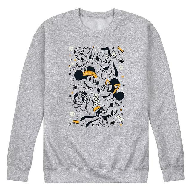 Disneys Mickey Mouse & Friends Mens Halloween Collage Fleece Sweatshirt Product Image