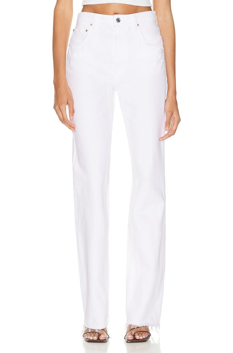 GRLFRND Melanie High Rise Boot Cut in Brentwood - White. Size 26 (also in 24, 23, 25, 27, 28, 29, 30, 31, 32). Product Image