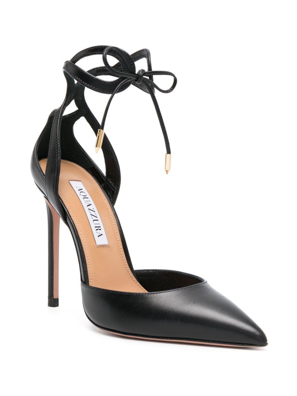 AQUAZZURA Tessa 105mm Leather Pumps In Black Product Image