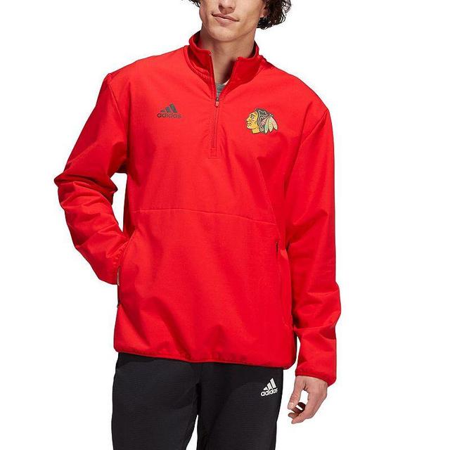 Mens adidas Chicago Blackhawks Quarter-Zip Jacket Product Image