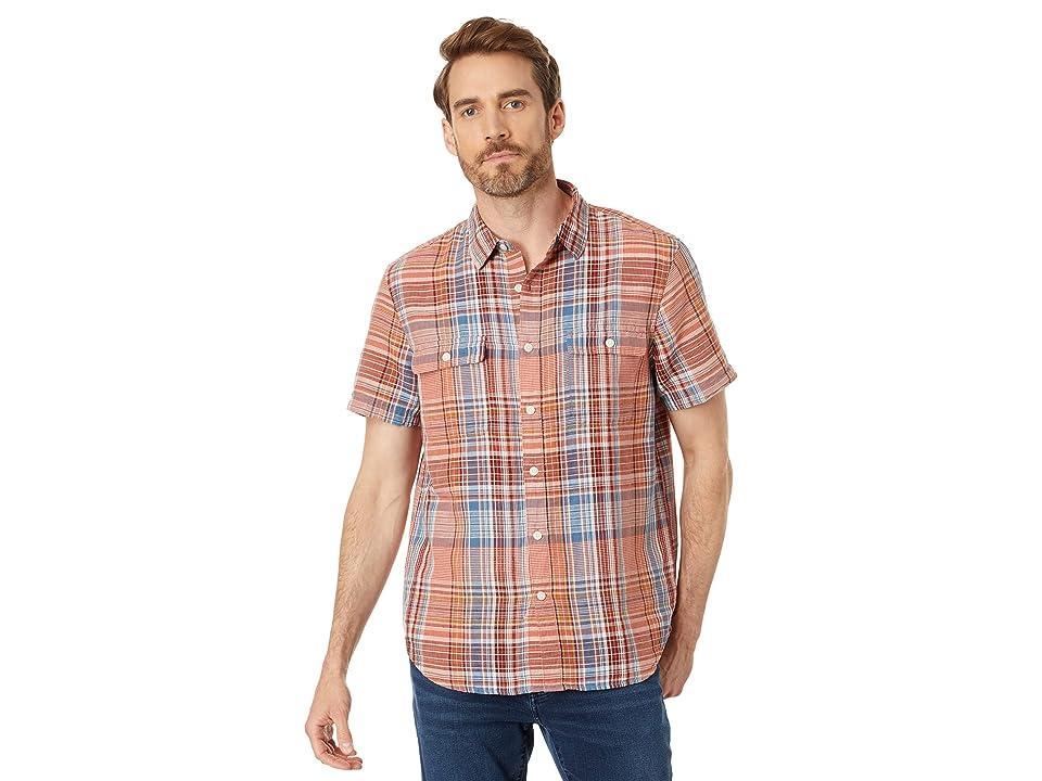 Lucky Brand Linen Plaid Short Sleeve Workwear Shirt Plaid) Men's Clothing Product Image