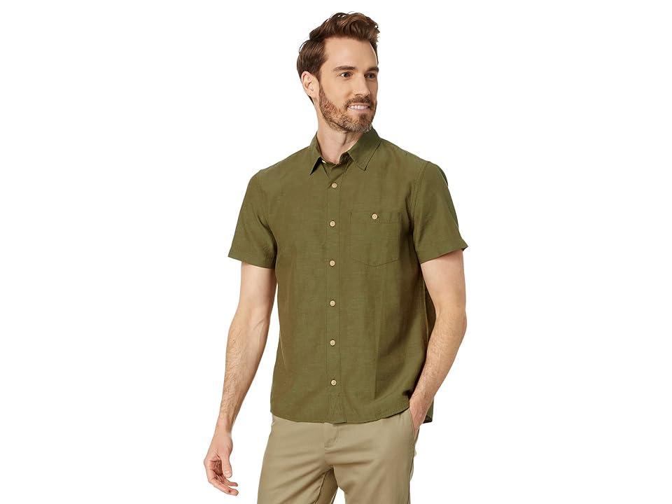 L.L.Bean Signature Summer Cotton Blend Short Sleeve Shirt Regular (Sea Grass) Men's Clothing Product Image