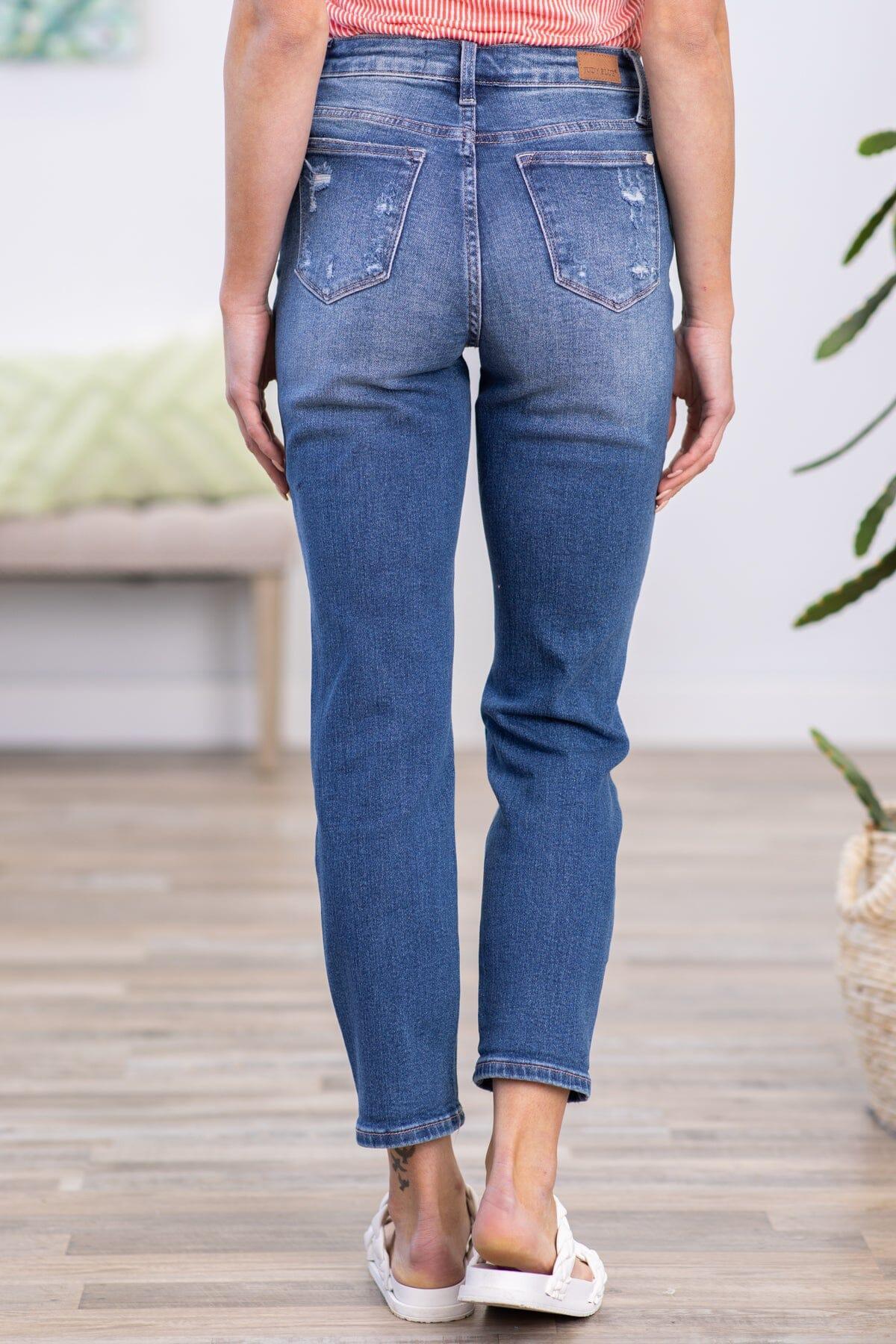 Judy Blue Rainbow Stitch Cropped Jeans Product Image