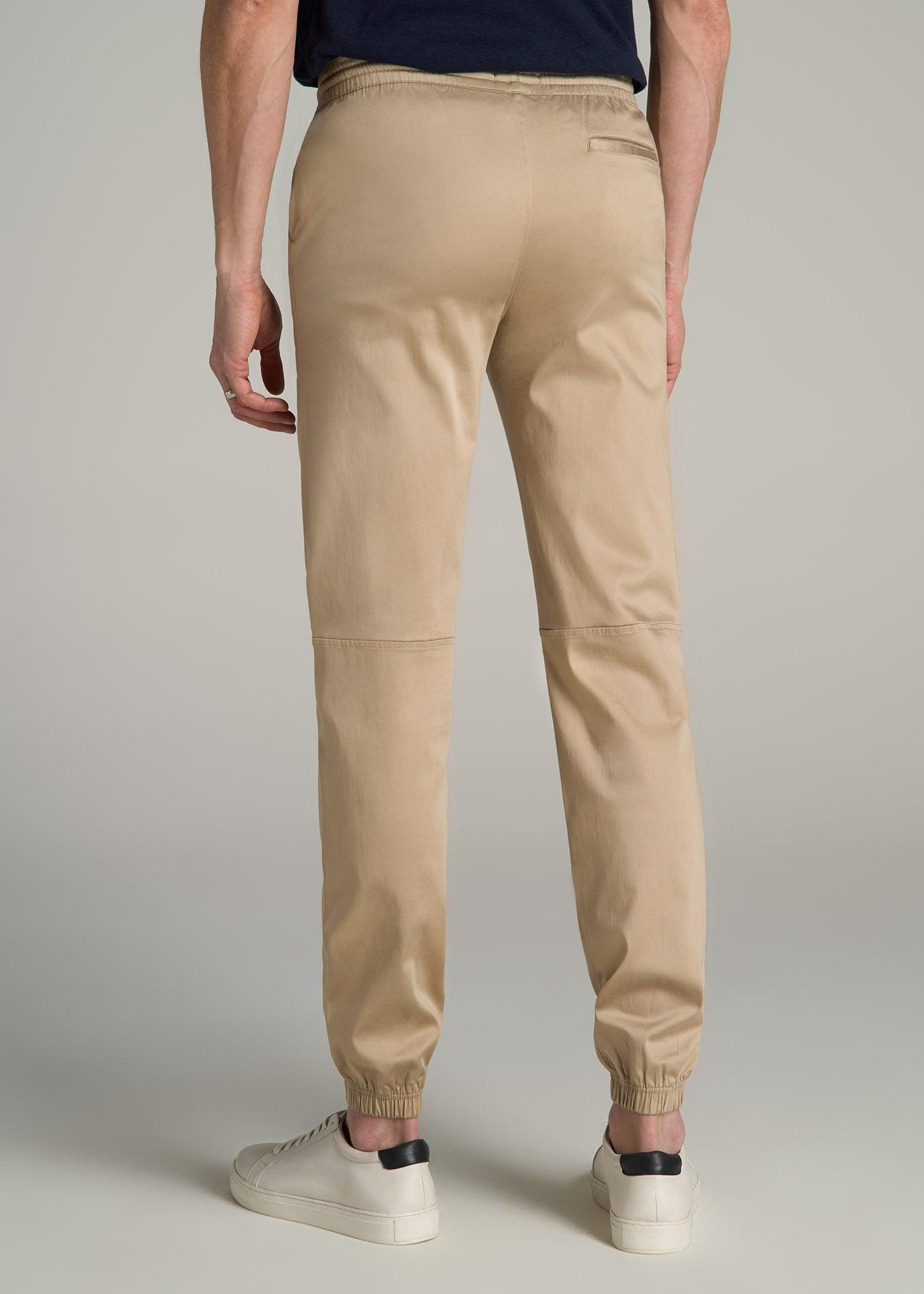 Stretch Twill Tall Men's Jogger Pants in Desert Khaki Product Image