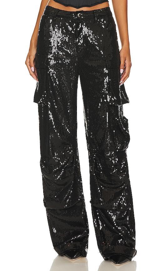 Steve Madden Duo Sequin Straight Leg Cargo Pants Product Image