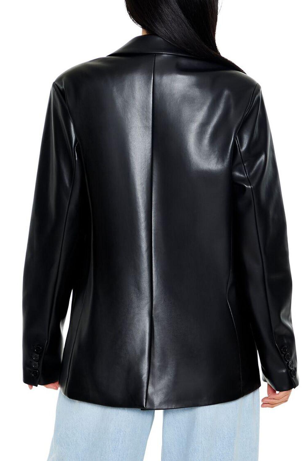 Notched Faux Leather Blazer | Forever 21 Product Image