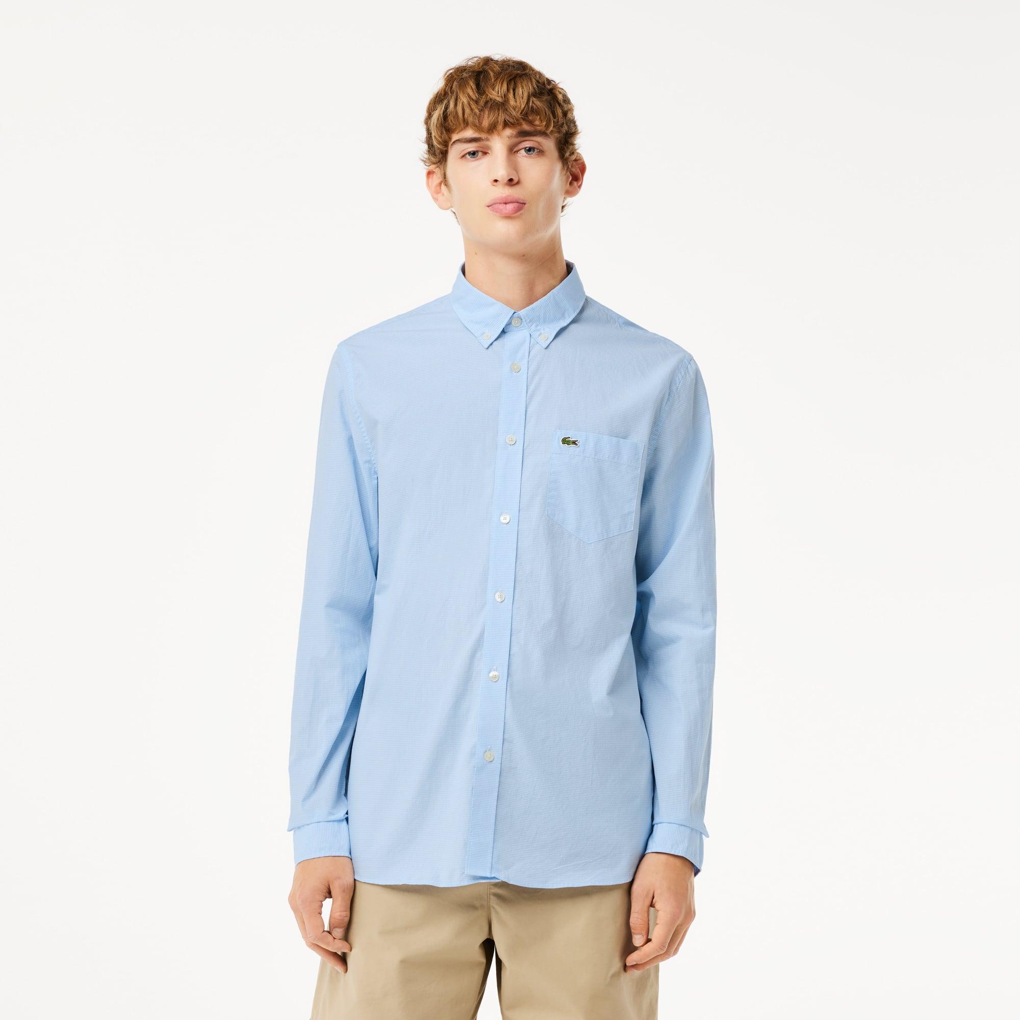 Men's Regular Fit Gingham Poplin Shirt Product Image