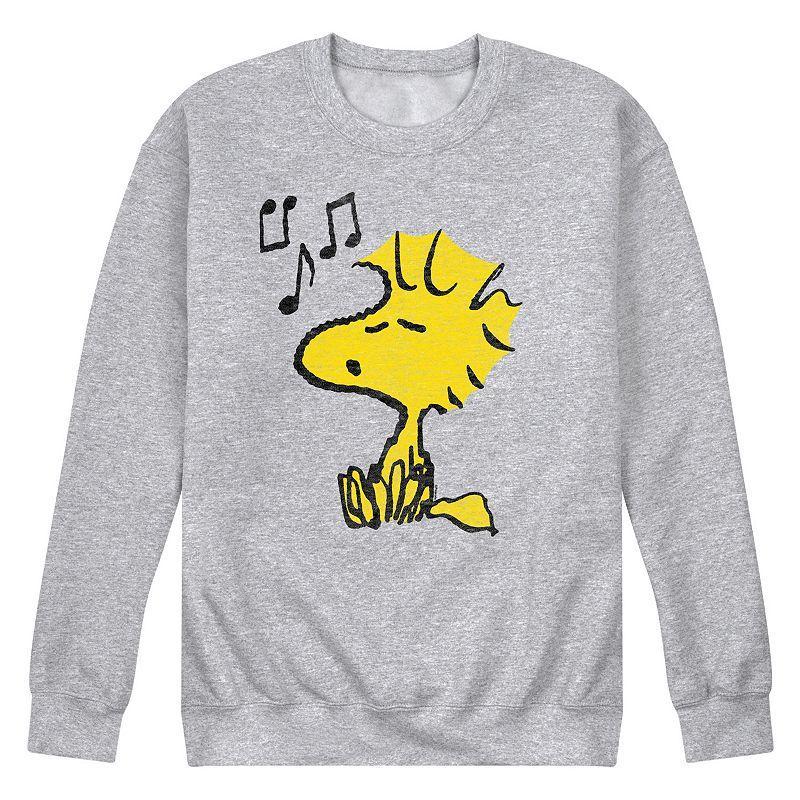 Mens Peanuts Woodstock Singing Long Sleeve Grey Gray Product Image