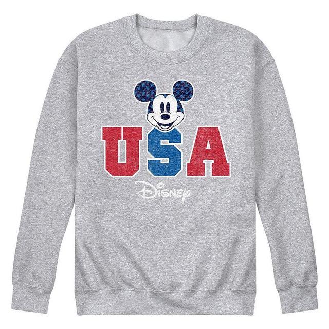 Disneys Mickey Mouse Mens USA Fleece Sweatshirt Med Grey Product Image