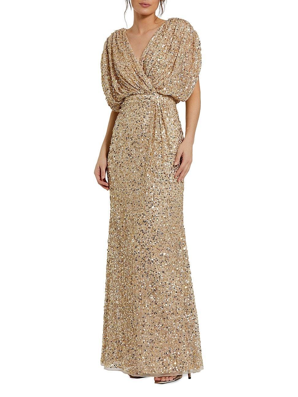 Womens Evening Metallic Blouson Gown Product Image