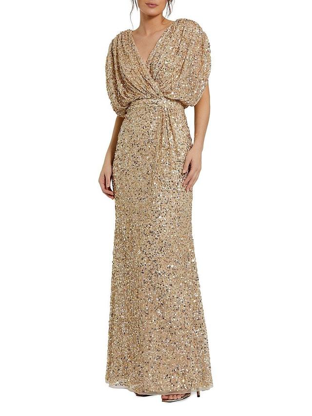 Womens Evening Metallic Blouson Gown Product Image