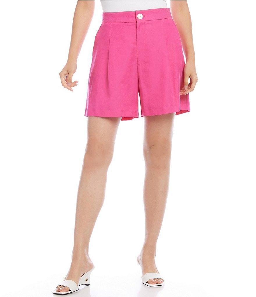 Karen Kane Linen High Waisted Pleated Shorts product image