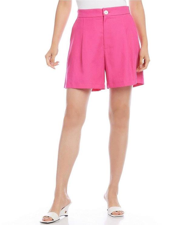 Karen Kane Linen High Waisted Pleated Shorts Product Image