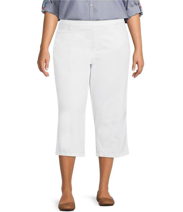 Intro Plus Size Daisy Straight Leg Pull-On Denim Capri Pants Product Image