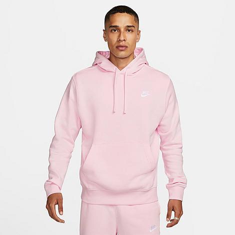 NIKE Sportswear Club Fleece Pullover Hoodie In Pink/white Product Image