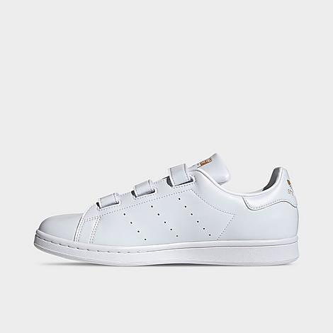 adidas Originals Stan Smith Velcro Primegreen White/Gold Metallic) Men's Shoes Product Image