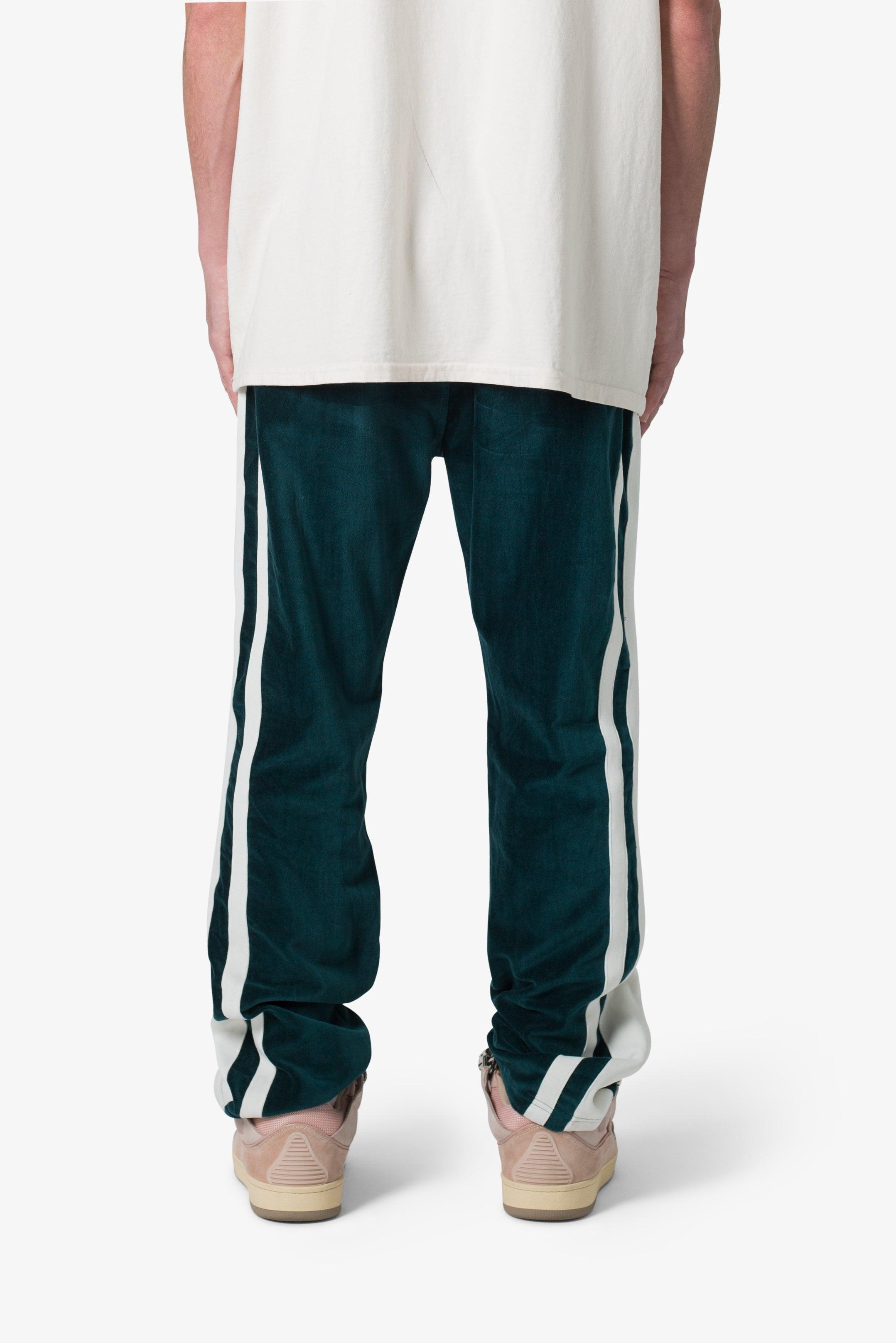 Baggy Velour Track Pants - Green Product Image