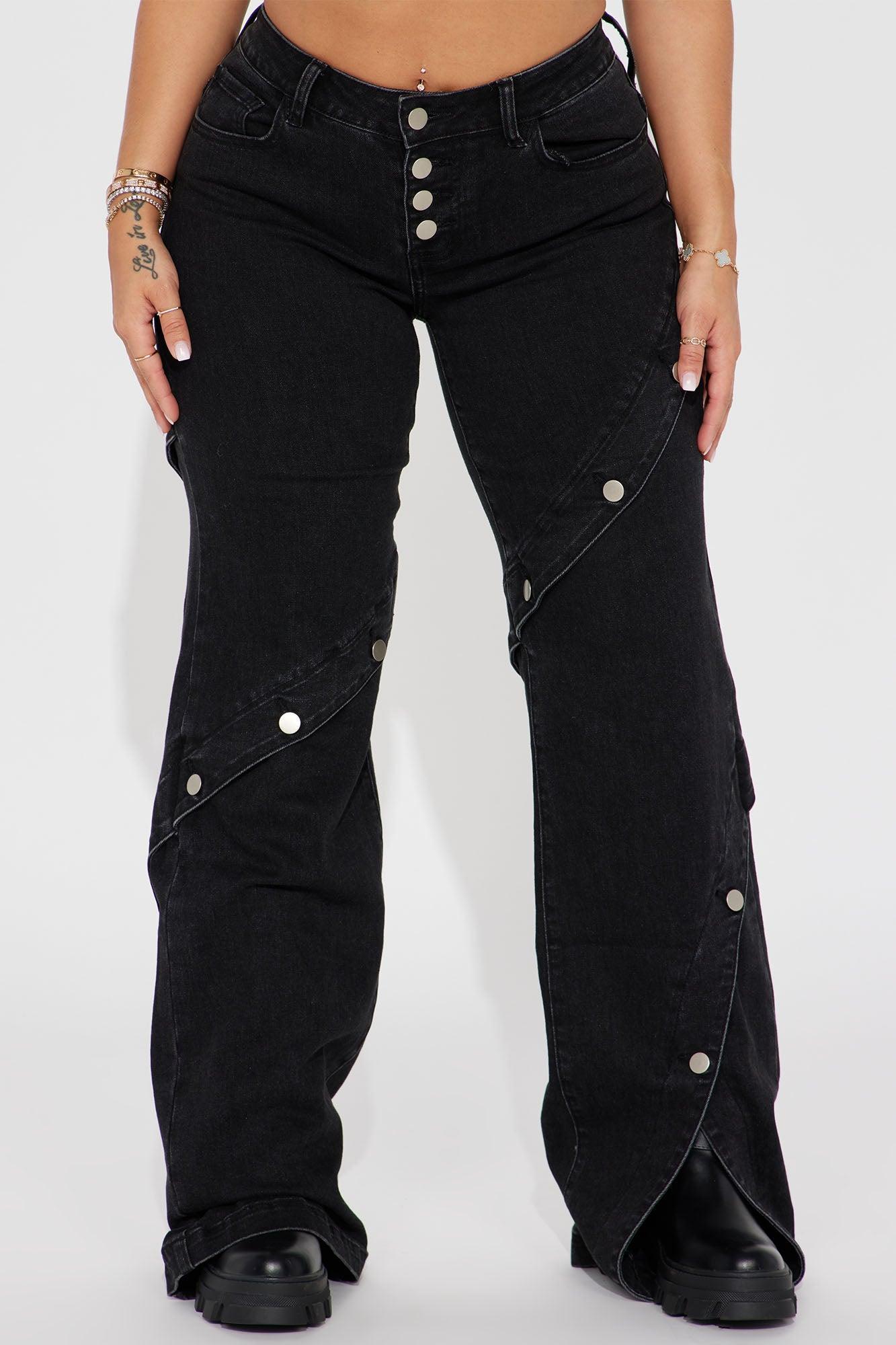 Upgrade You Stretch Wide Leg Jean - Black Product Image