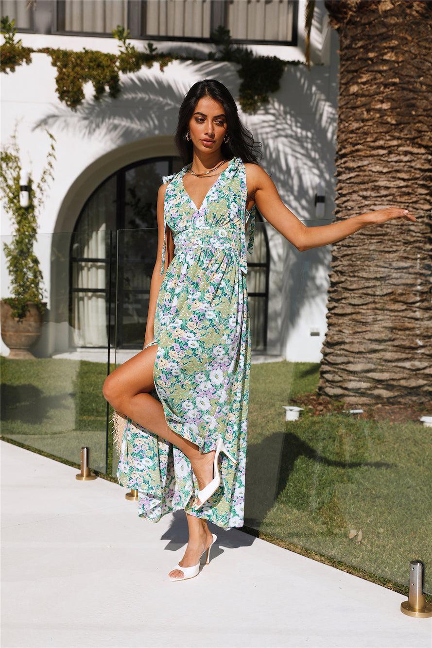 Garden Trips Maxi Dress Green Product Image