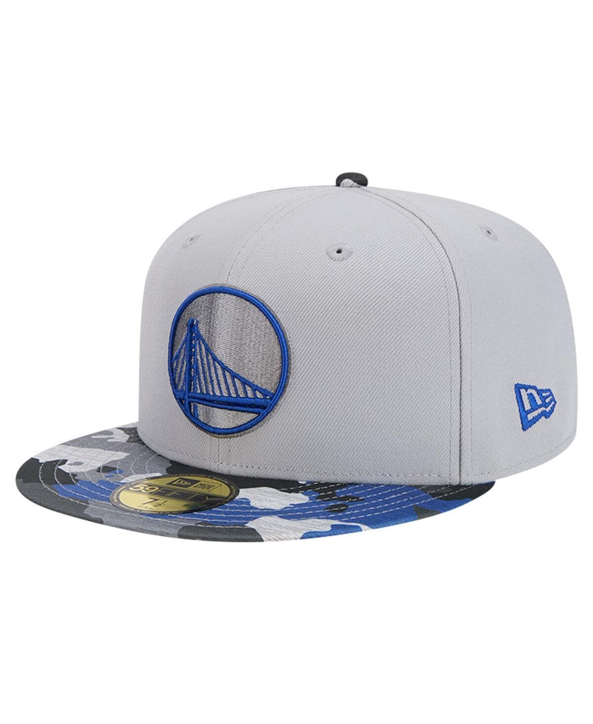 Mens New Era Gray Golden State Warriors Active Color Camo Visor 59FIFTY Fitted Hat Product Image