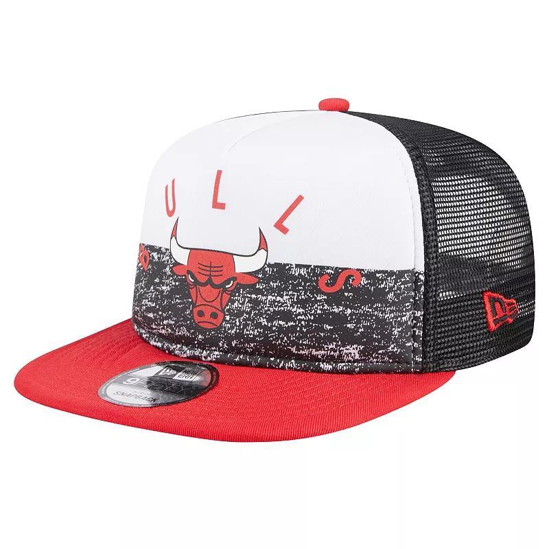 Mens New Era Black Chicago Bulls Arch A-Frame Trucker 9FIFTY SnapbackHat Product Image