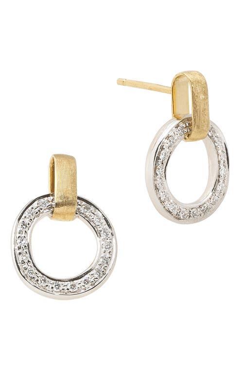 Womens Jaipur Two-Tone 18K Gold & Diamond Hoop Drop Earrings Product Image