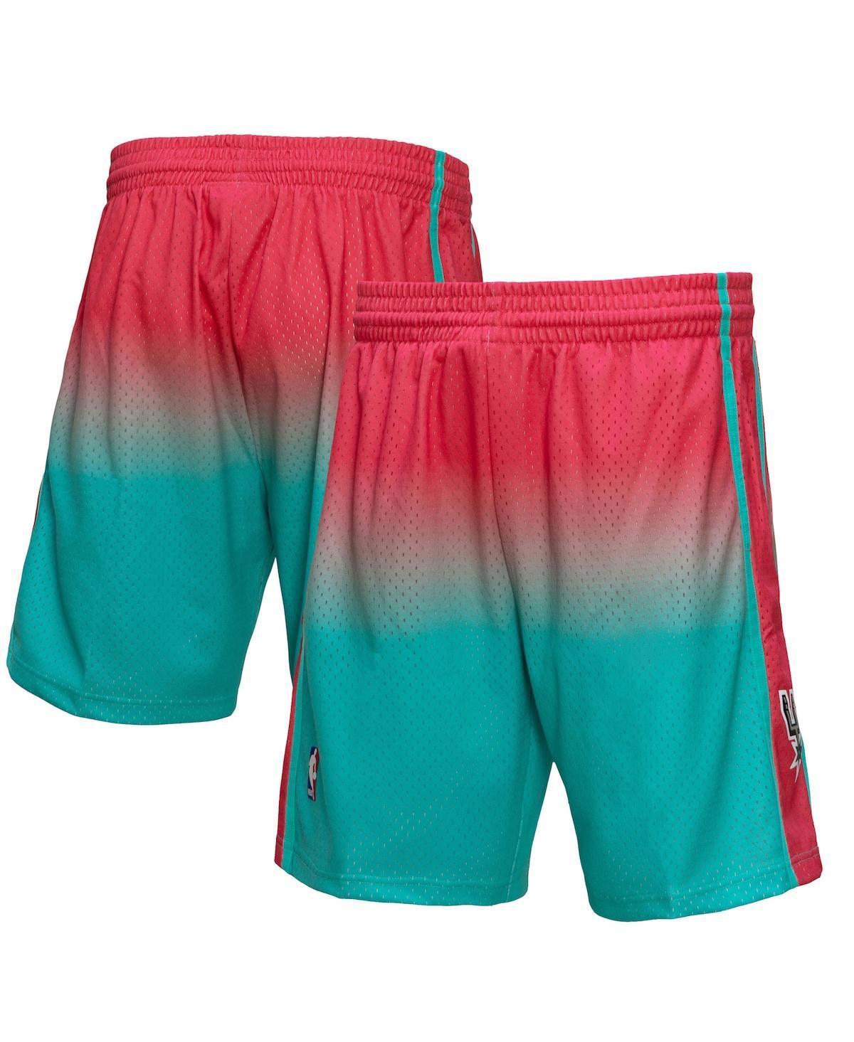 Mens Mitchell & Ness Pink and Teal San Antonio Spurs 1998/99 Hardwood Classics Fadeaway Reload 3.0 Swingman Shorts - Pink Product Image