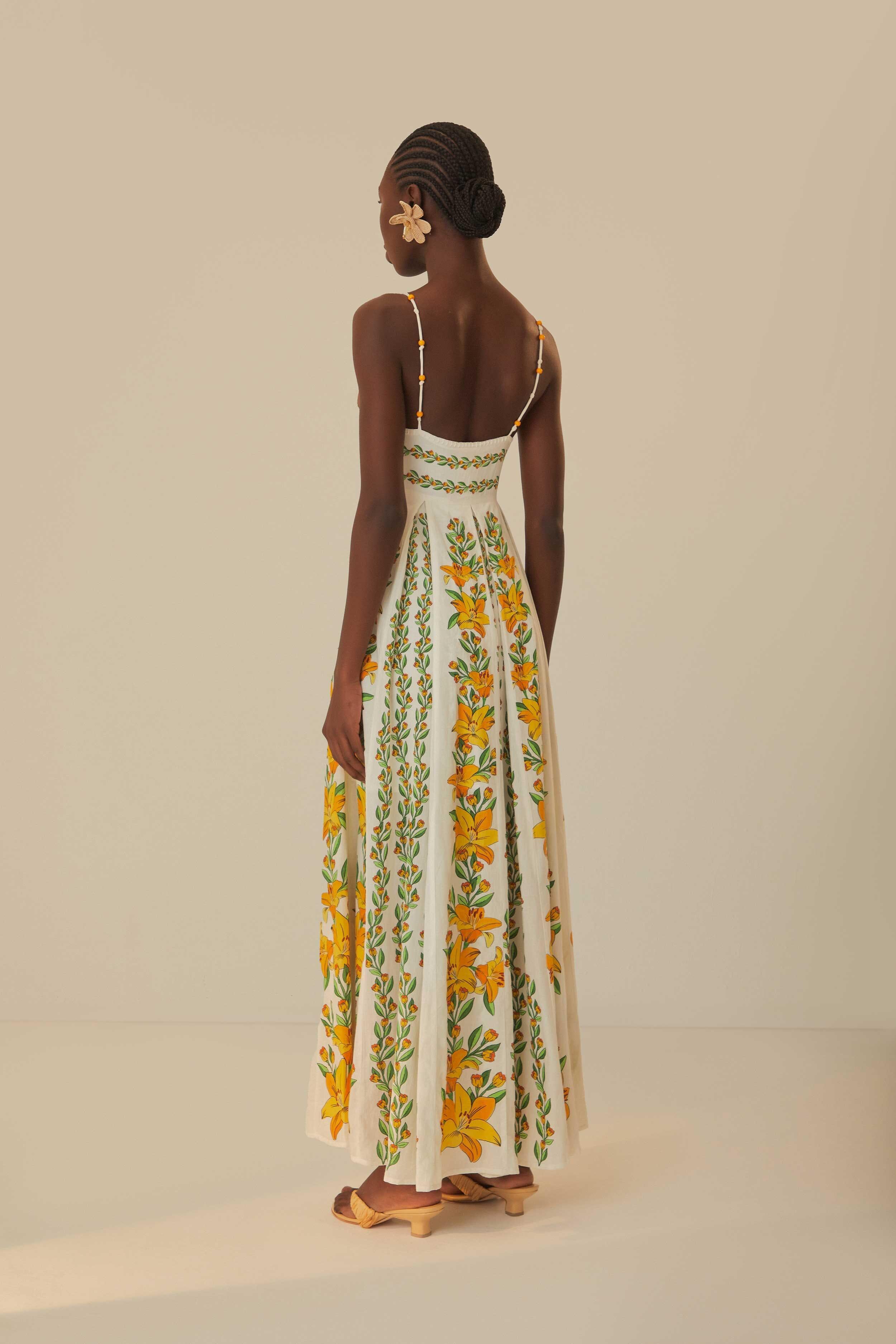 Off-White Tropical Lightness Sleeveless Maxi Dress Product Image