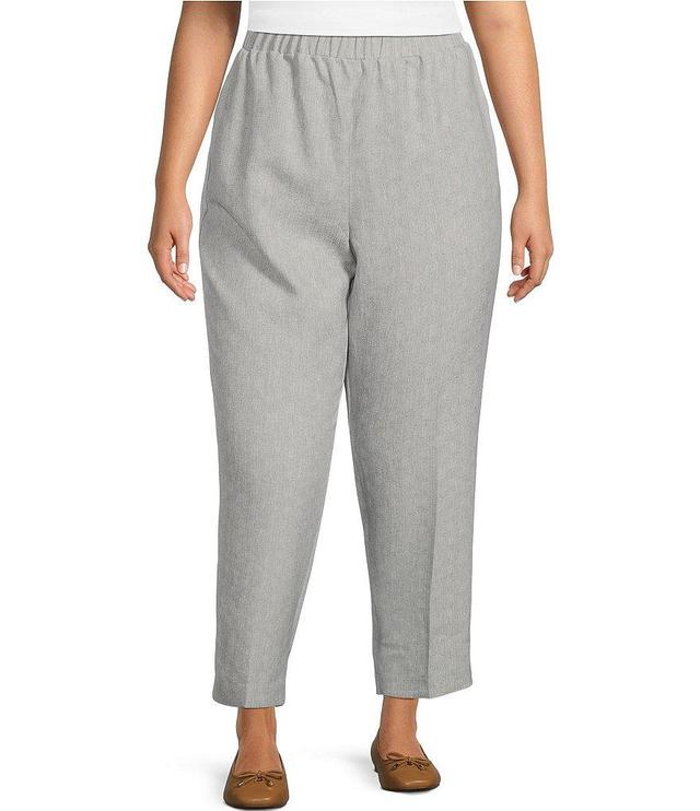 Allison Daley Plus Size Textured Straight Leg Pull-On Pants Product Image