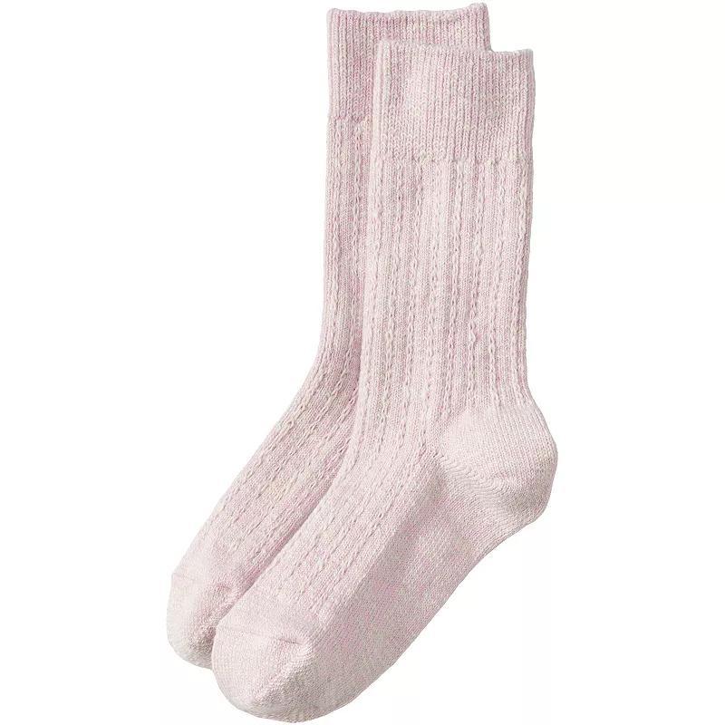 Womens Lands End Marl Crew Camp Socks Blushed Purple Product Image