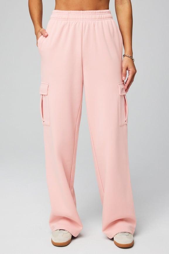 Cozy Fleece Wide Leg Cargo Sweatpant Product Image