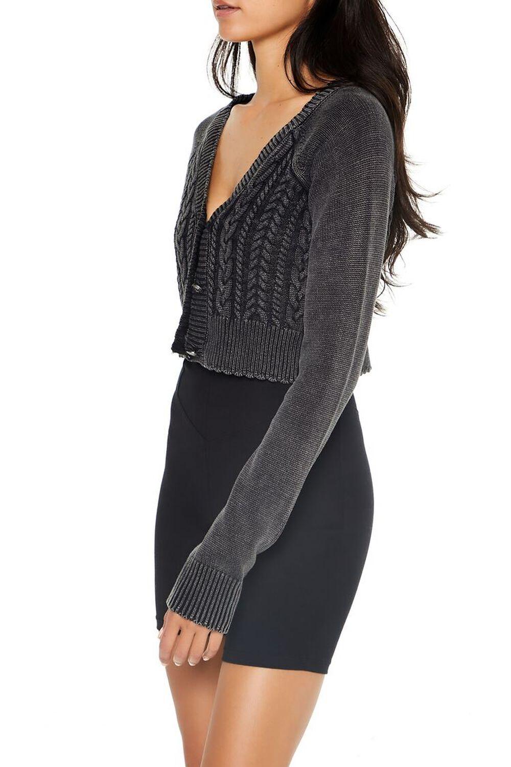 Cropped Mineral Wash Cardigan Sweater | Forever 21 Product Image