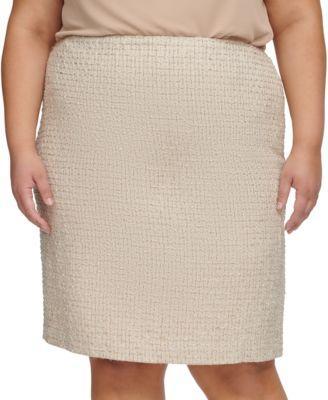 Plus Size Novelty-Tweed Pencil Skirt product image