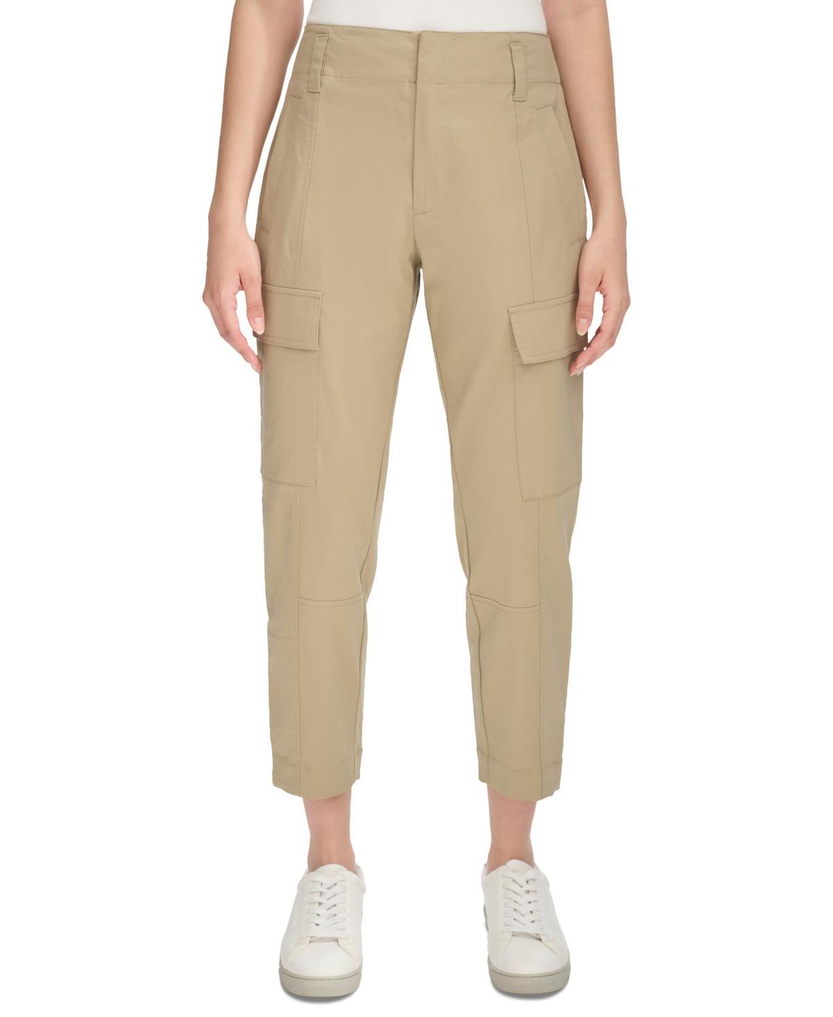 Calvin Klein Jeans Womens High-Rise Stretch Twill Cargo Ankle Pants Product Image