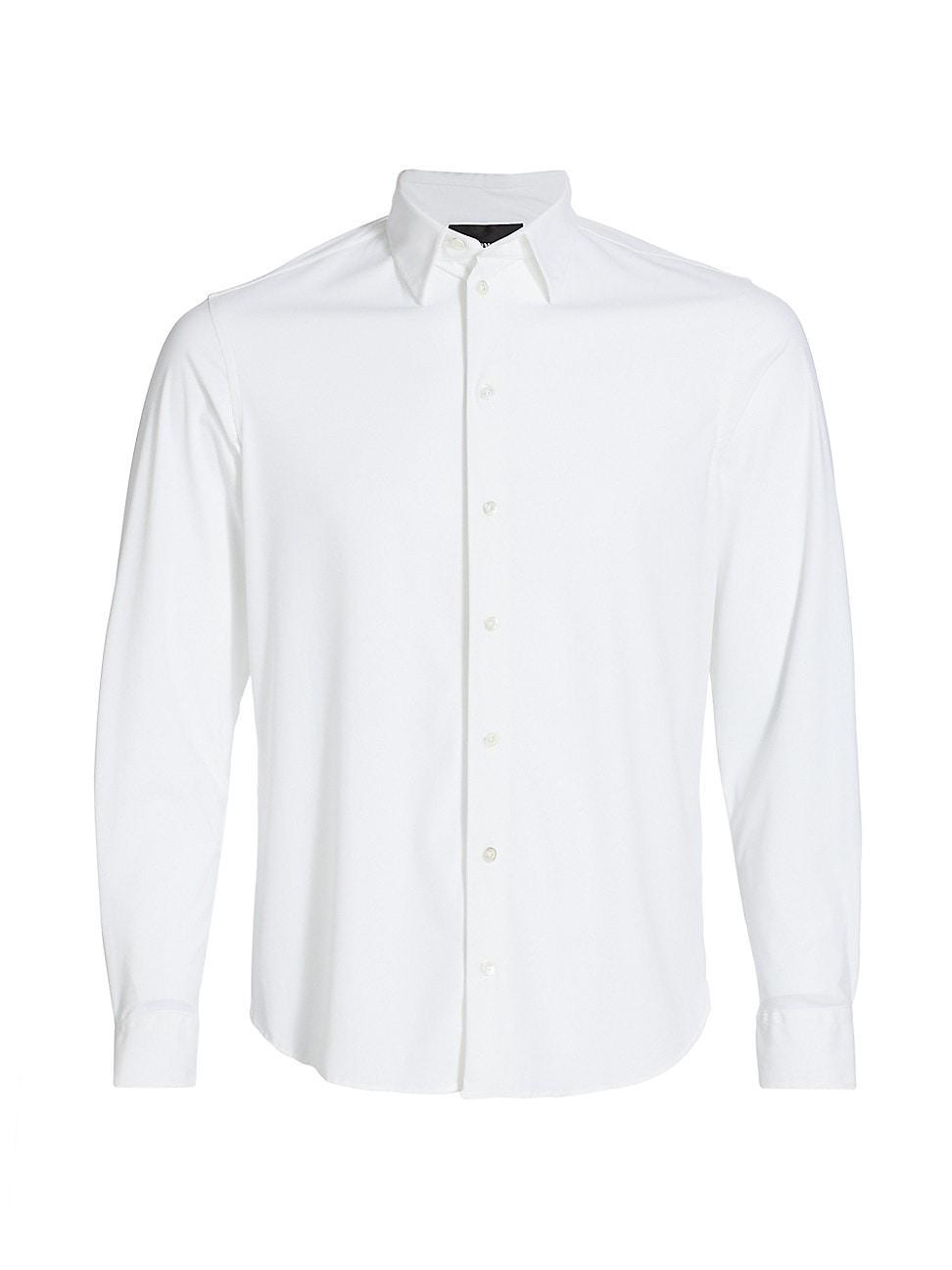 Emporio Armani Solid Stretch Button-Up Shirt Product Image