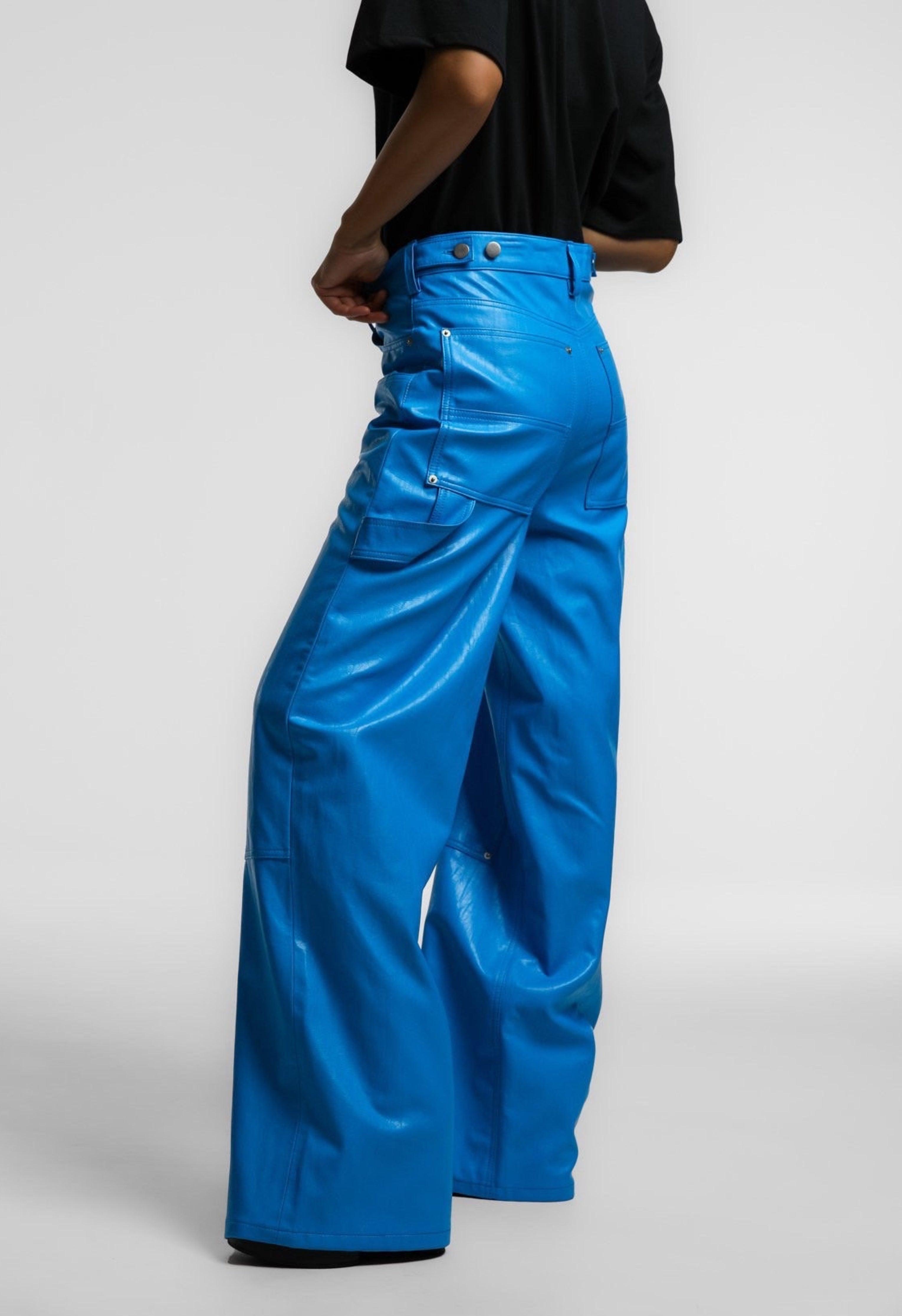 Sima Blue Vegan Leather Pant Product Image