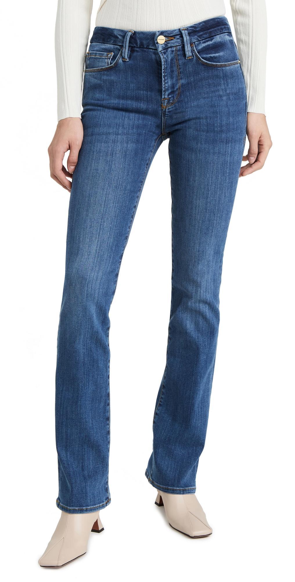 Womens Le Mini Boot Mid-Rise Stretch Flare Jeans product image