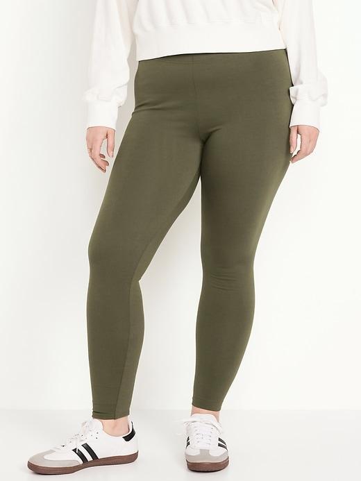 High-Waisted Jersey Ankle Leggings Product Image