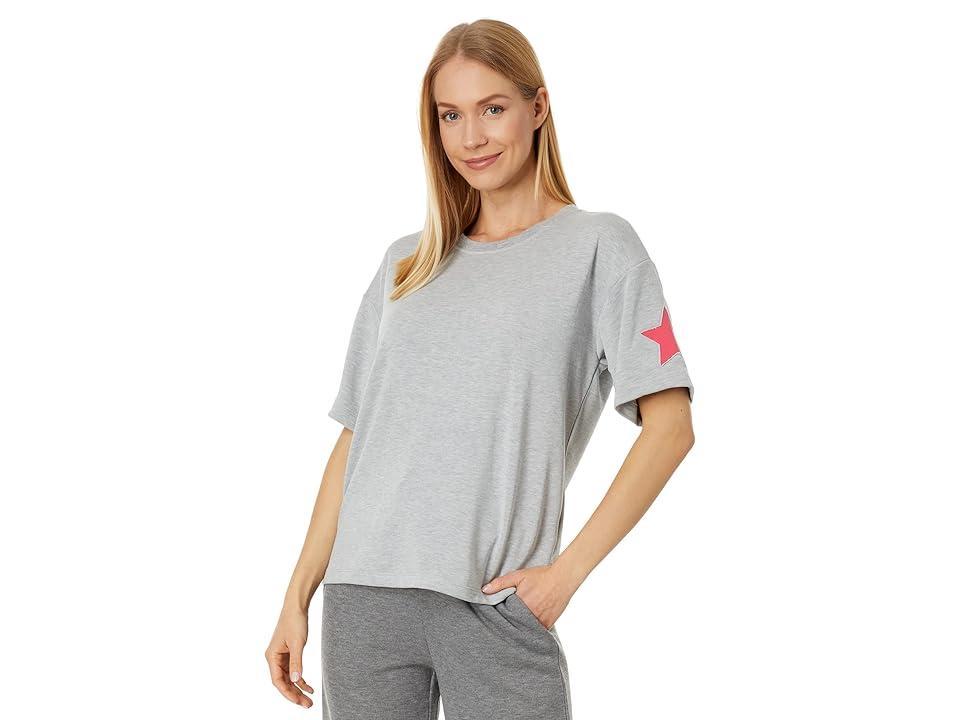 P.J. Salvage Star Spangled Short Sleeve Pullover (Heather Grey) Women's Pajama Product Image