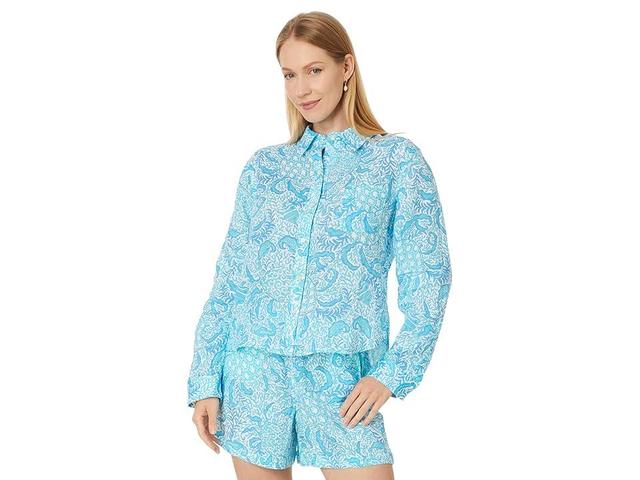 Lilly Pulitzer Coralynn Button-Down (Resort White Goombay Grooves) Women's Clothing Product Image