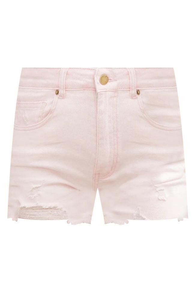 Find Me Again Distressed Light Pink Shorts FINAL SALE Product Image