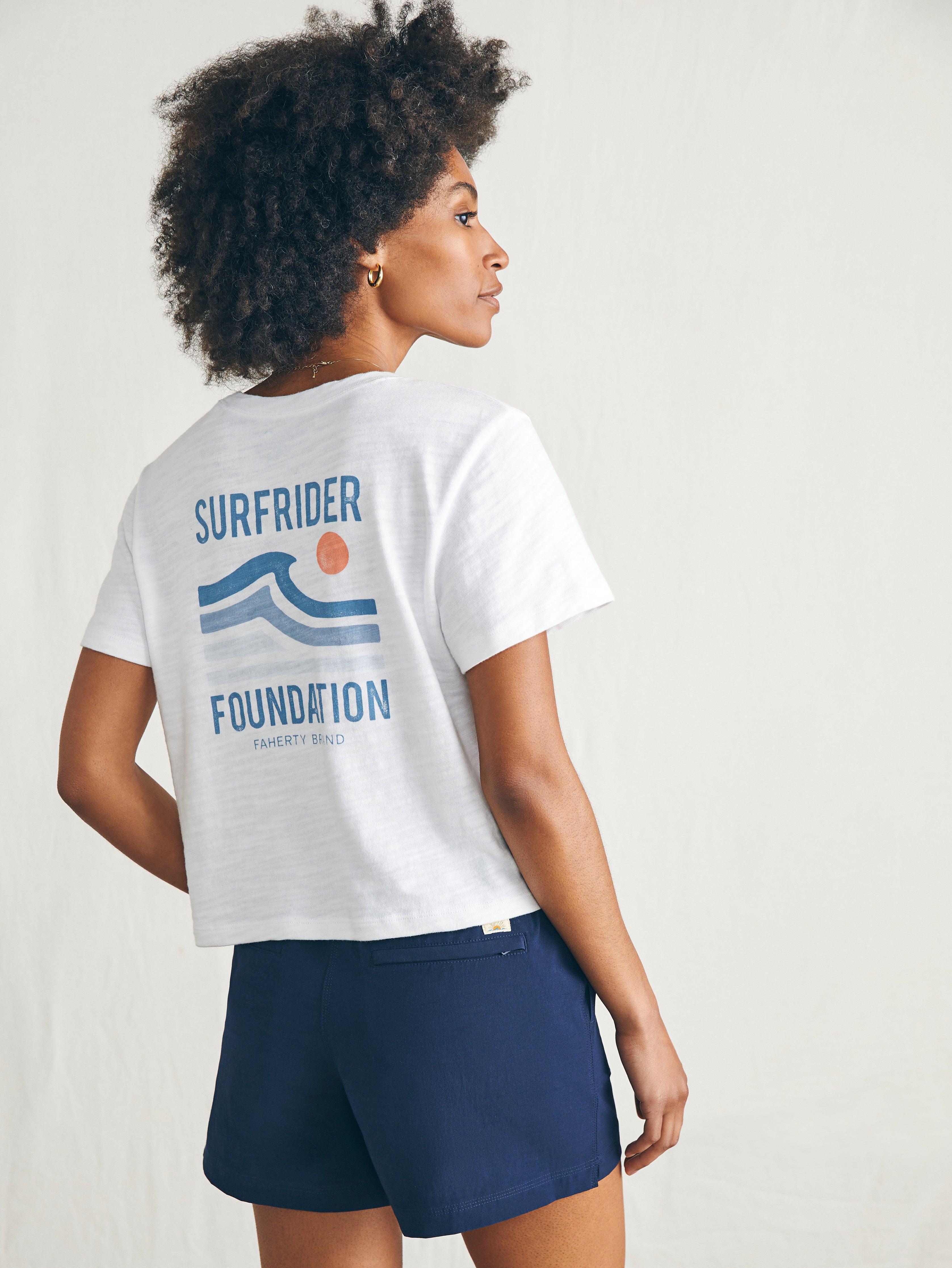 Surfrider Sunwashed Cropped Tee - White Female Product Image