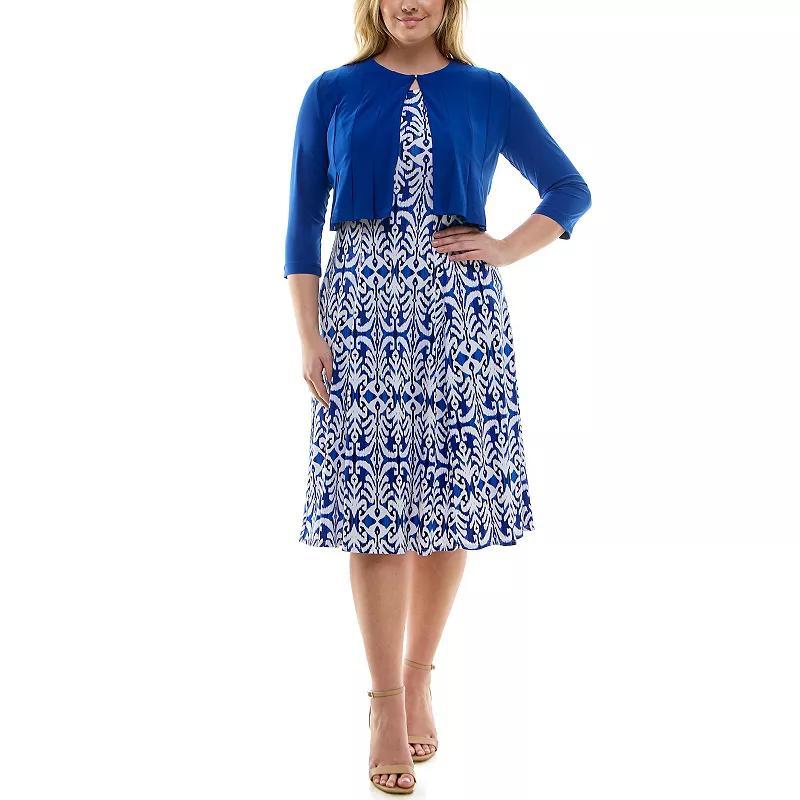 Plus Size Danny & Nicole 2-pc. Cardigan & Dress Set, Womens Product Image