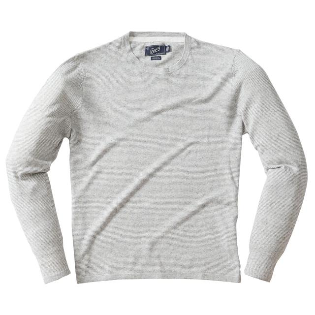 James Lightweight Crew Sweater - Gray Feeder Stripe Product Image