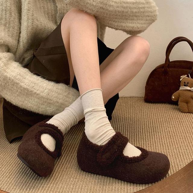 Faux Shearling Mary Jane Shoes Product Image