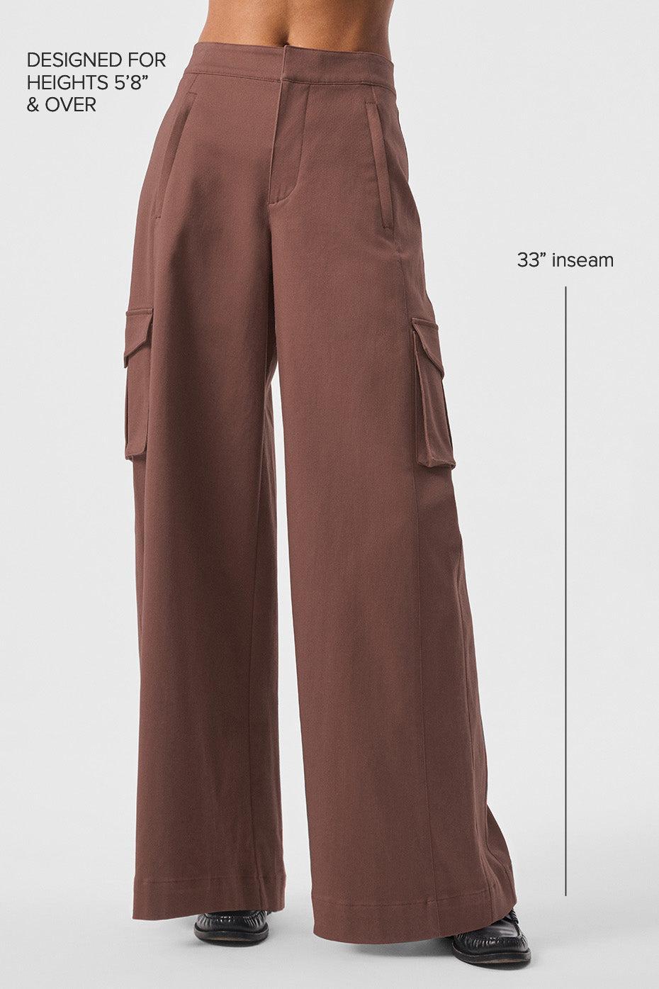 Show Off Cargo Wide Leg Trouser (Long) - Chestnut Female Product Image