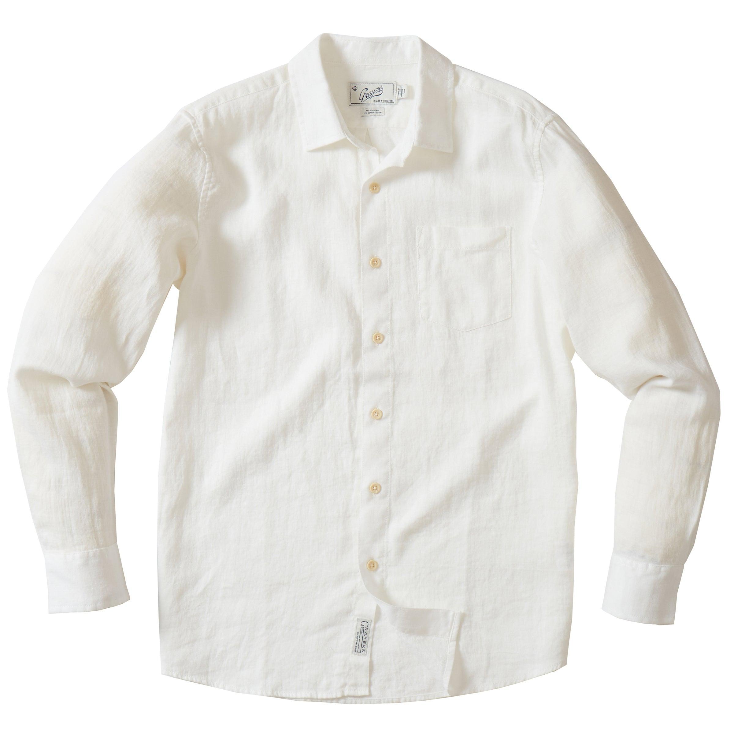 Amalfi Textured Linen Cotton Shirt - White Product Image