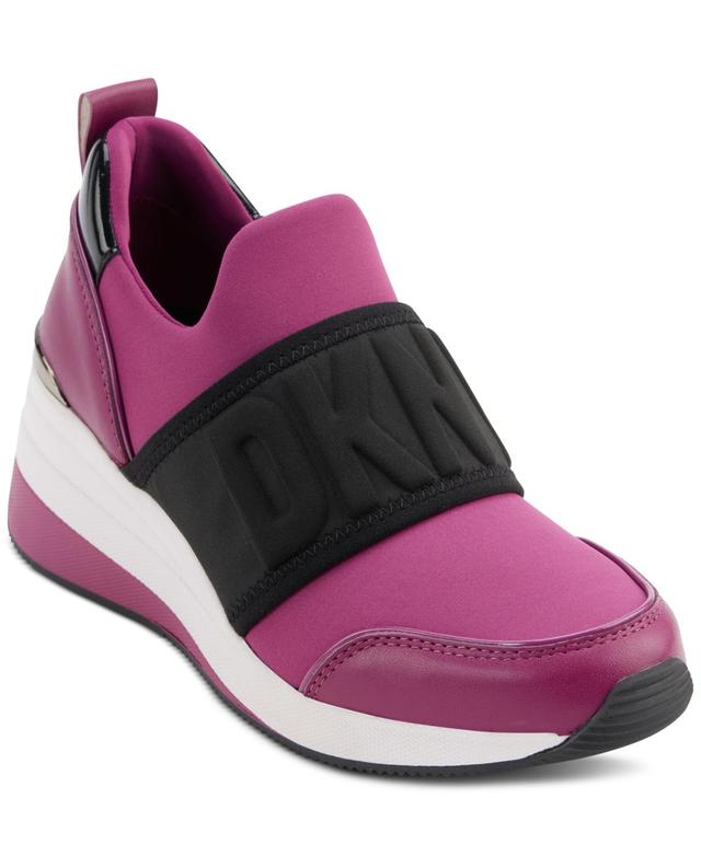 Dkny Womens Kamryn Slip-On Logo Wedge Sneakers - Berry/ Product Image