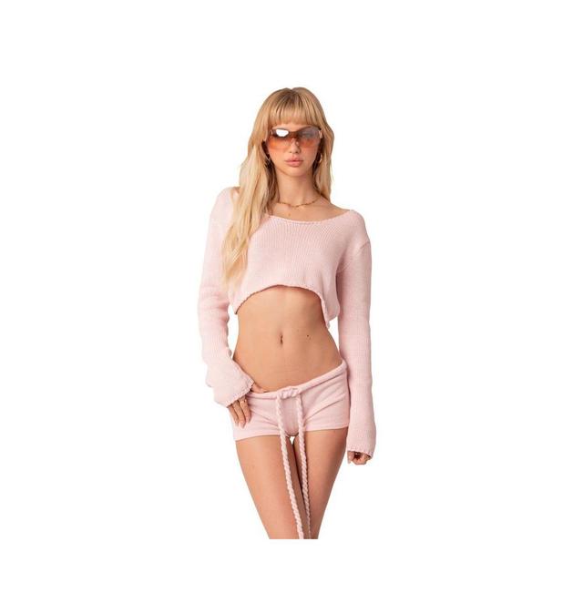 EDIKTED Staycation Crop Cover-Up Sweater Product Image