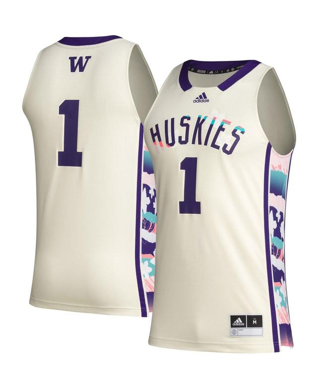 Mens adidas #1 Khaki Washington Huskies Honoring Black Excellence Basketball Jersey - Khaki Product Image